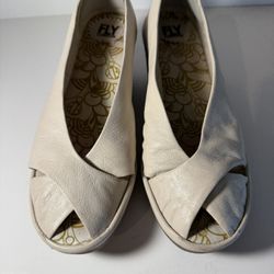 Fly London Woman’s Peep Toe Wedge Shoes Size 10