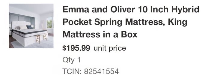 Emma and Oliver 10 inch hybrid pocket spring mattress