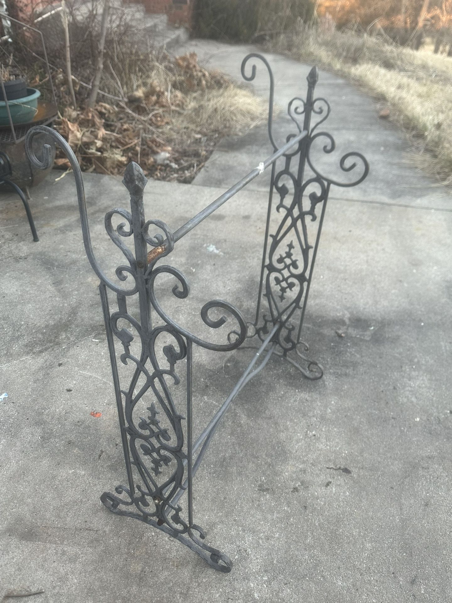 Ornate Metal Guilt Rack/ Fireplace Stand