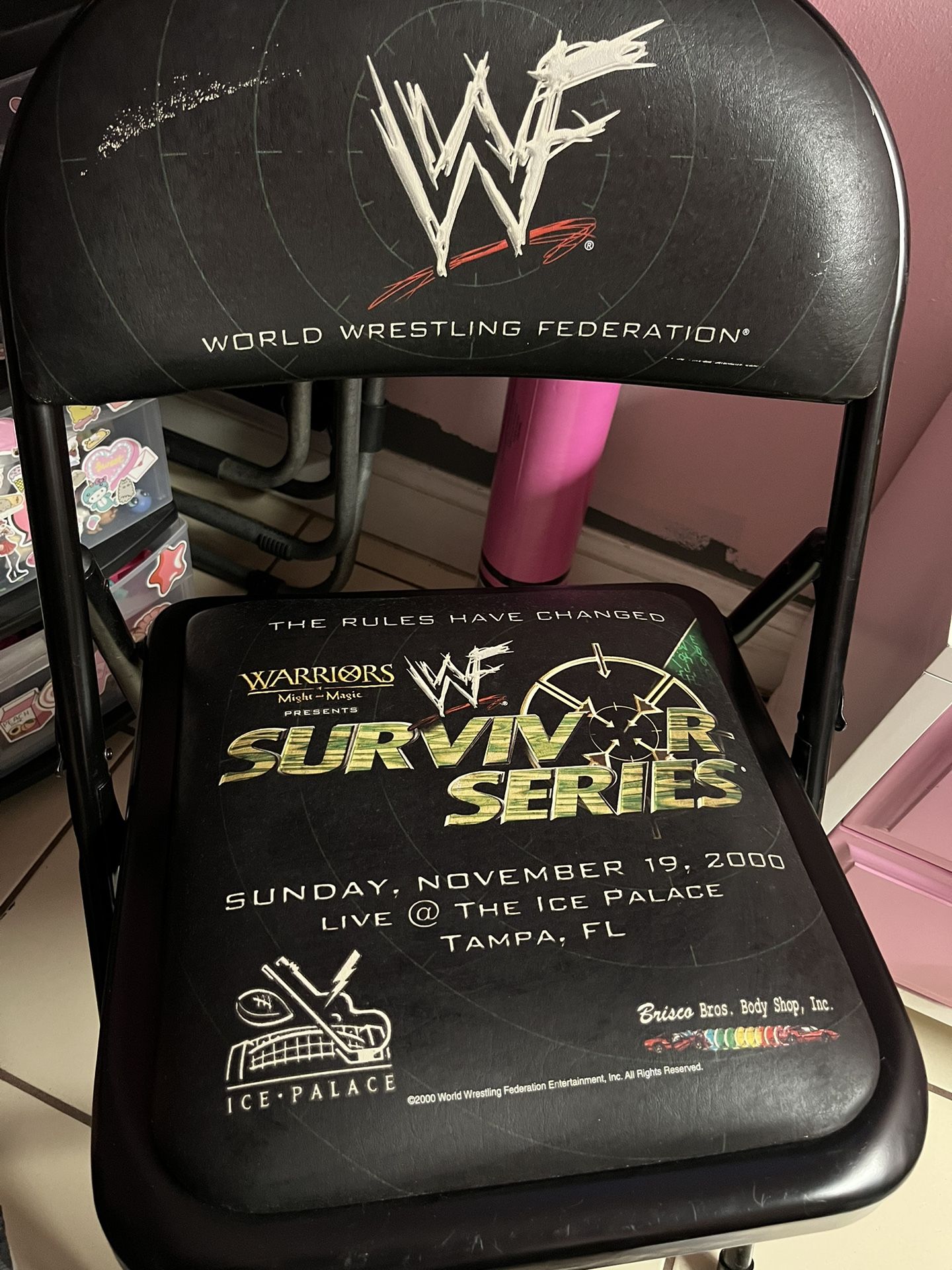 Very Rare 2000 Y2K WWF Wrestling Survivor Series Event Chair Wwe Fan Must Have Vintage Collectible Hard To Find
