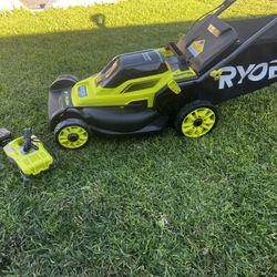 RYOBI LAWN MOWER  ONE+ HP 18V Brushless 20 in. Cordless Battery Walk Behind Self-Propelled Lawn Mower w/ (2) 6Ah Batteries and Chargers