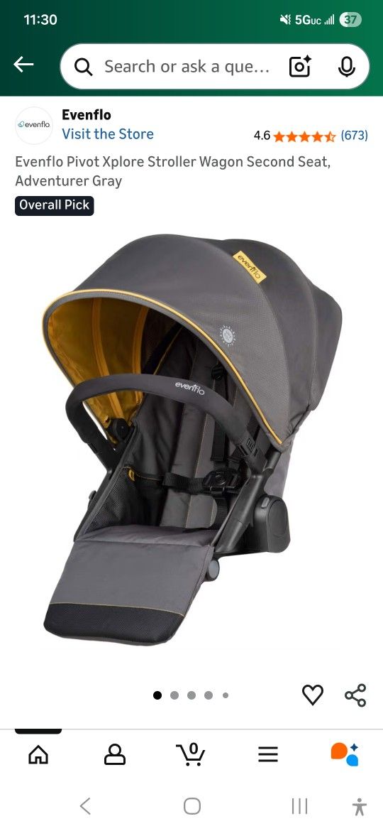 Evenflo Pivot Xplore Stroller Wagon Second Seat