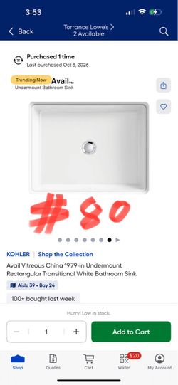 KOHLER Shop the Collection Avail Vitreous China 19.79-in Undermount Rectangular Transitional White Bathroom Sink