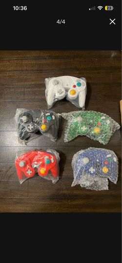 GameCube Wireless Controller Lot 5 Black White Red Blue Green Nintendo GC Game cube console wii