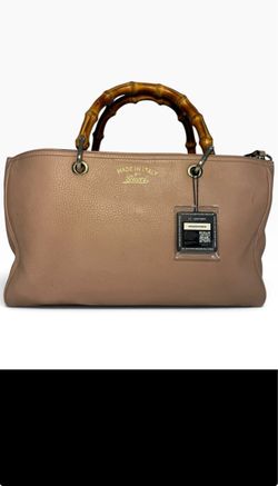 Gucci Bamboo Handle Leather Tote Bag