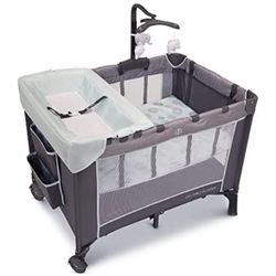 Delta Children LX Deluxe Portable Baby Play Yard With Removable Bassinet and Changing Table