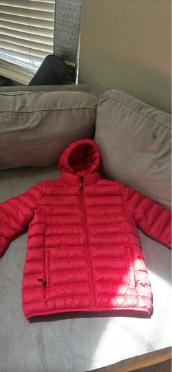 Red Hooded Puffer Jacket