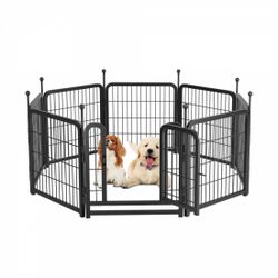 K544 $50  Instant Dog Playpen, RV Camping, Outdoor & Yard, 24" H, 8 Panels Portable, Easy setup, Heavy-duty, DIY layouts, For Puppies & Small Dogs, Pa