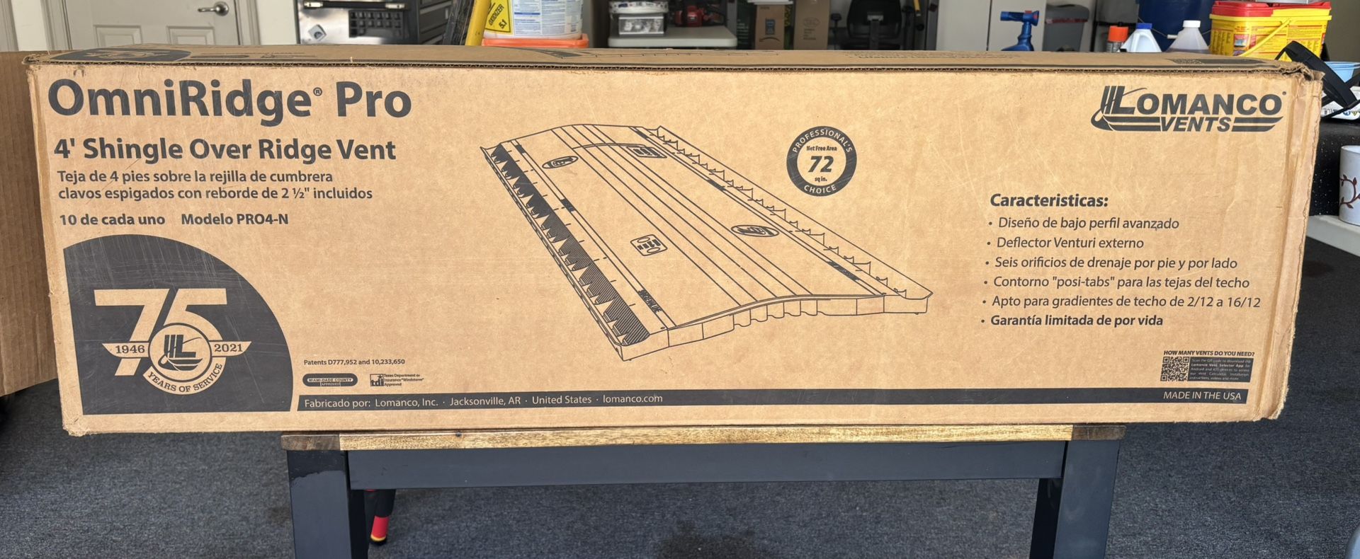 4ft Long Roof Ridge Vent. (5pc. ). Free
