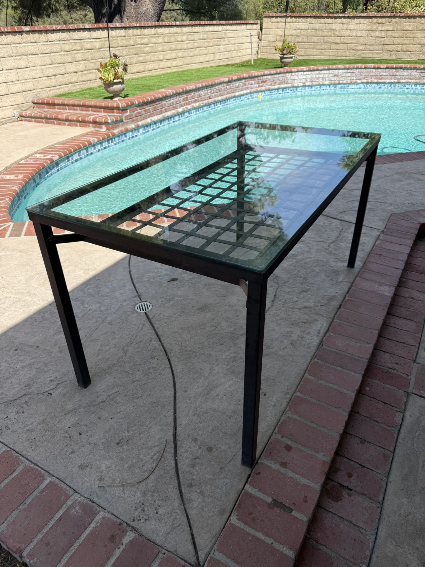 Glass Top Patio Table