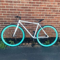Golden Cycles Shocker Fixie Bike - White/Celeste / 45