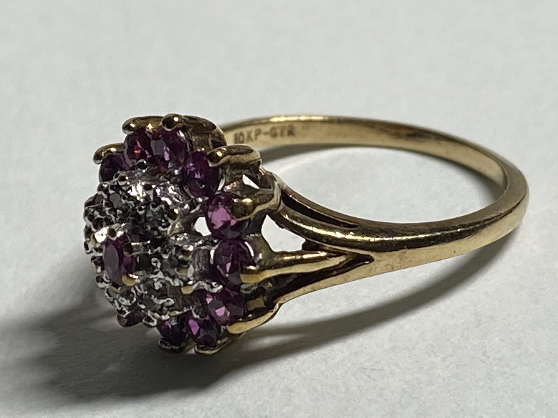 Ladies Solid Gold Diamonds Ruby Ring