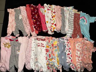 97 pieces of newborn baby girl clothes