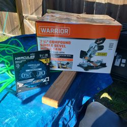 7 1/4 Compound Single Bevel Miter Saw. Brand New