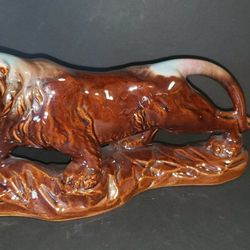 Vintage Midcentury Ceramic LIONESS with Jewel Eyes Console Center Piece- made in Japan by SONSCO