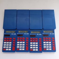 Lot of 4 Texas Instruments TI-108 Calculators Tested & Working
