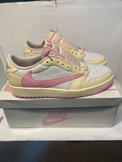 Nike Jordan 1 Low Travis Scott Mulsin Shy P ink Size 9.5h