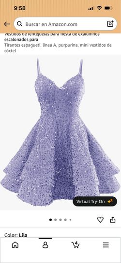 Lavender sparkle with spaghetti straps