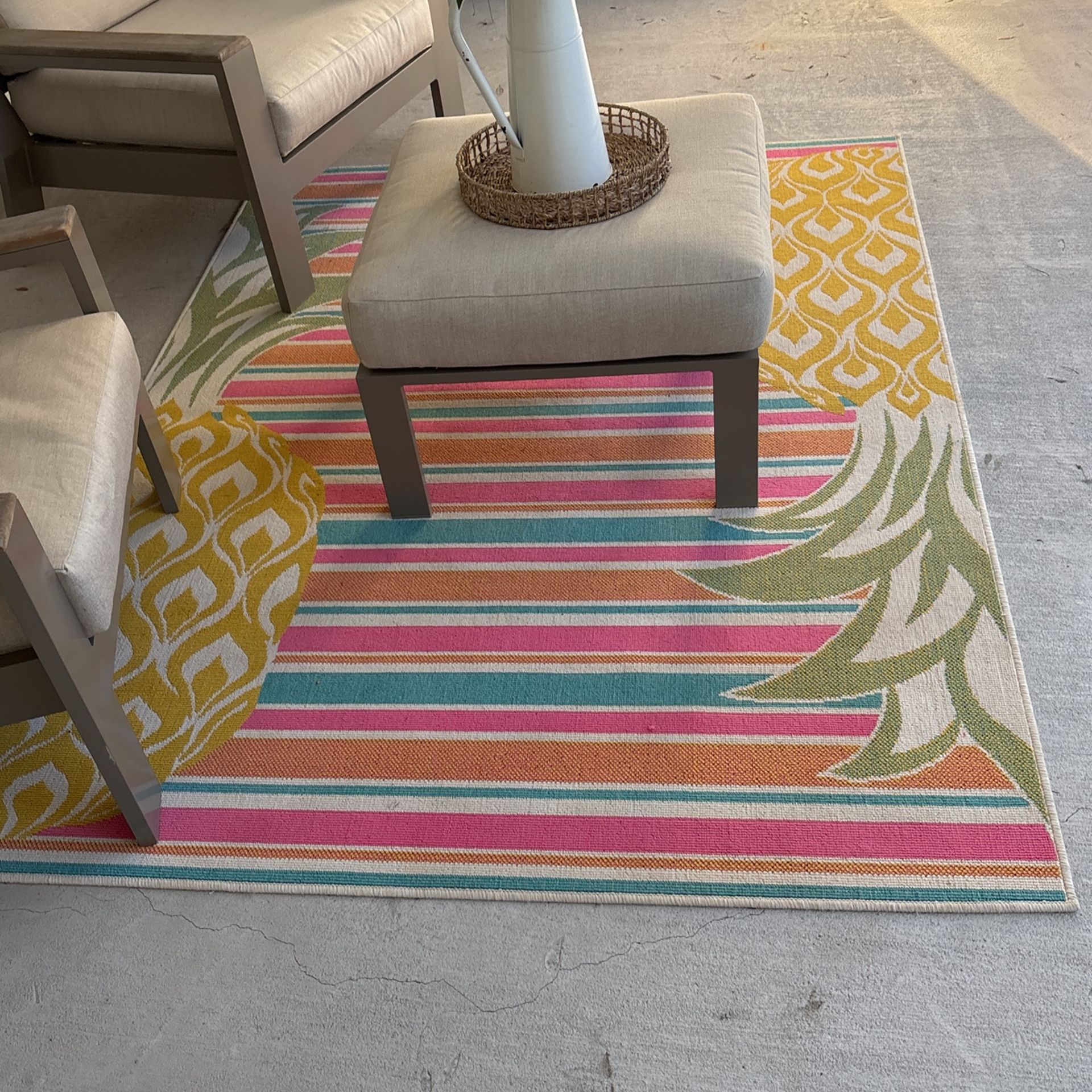 5x7 Pineapple Outdoor/indoor Rug Colorful