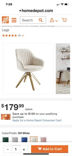 CC 001 Art Leon Dining Chair, Mid Century Modern Fabric Upholstered Swivel Dining Room Chair with gold PlatLegs, Leisure Side Chair with Arms for Livi