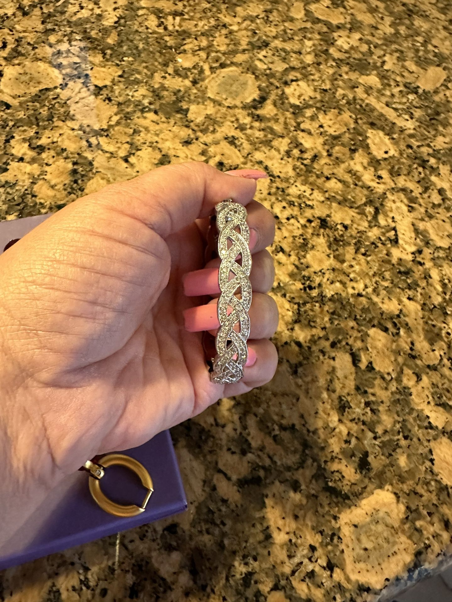 Silver & Gold Tone Colored Stone Bracelets