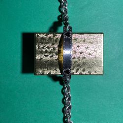 Sterling Silver Bracelet w/ Gold Hearts.