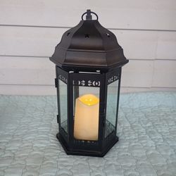 Lantern Candle holder Metal Black 