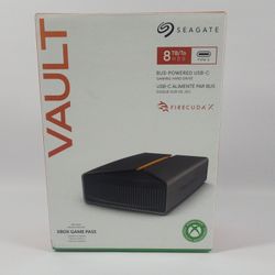 New Seagate Portable FireCuda X Vault 8TB USB-C to USB-A HDD SRD0BP1