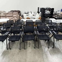 Stackable Foldable Conference Room Chairs with Wheels($35 each)
