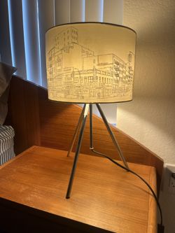 Lamp With City Scape Shade
