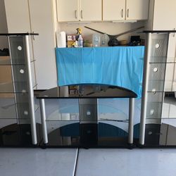 42 Inch TV stand with Side Shelves