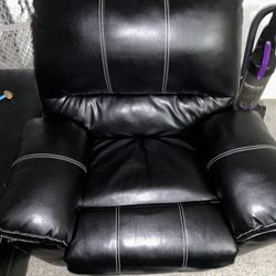 Black Leather Recliner (LIKE NEW)
