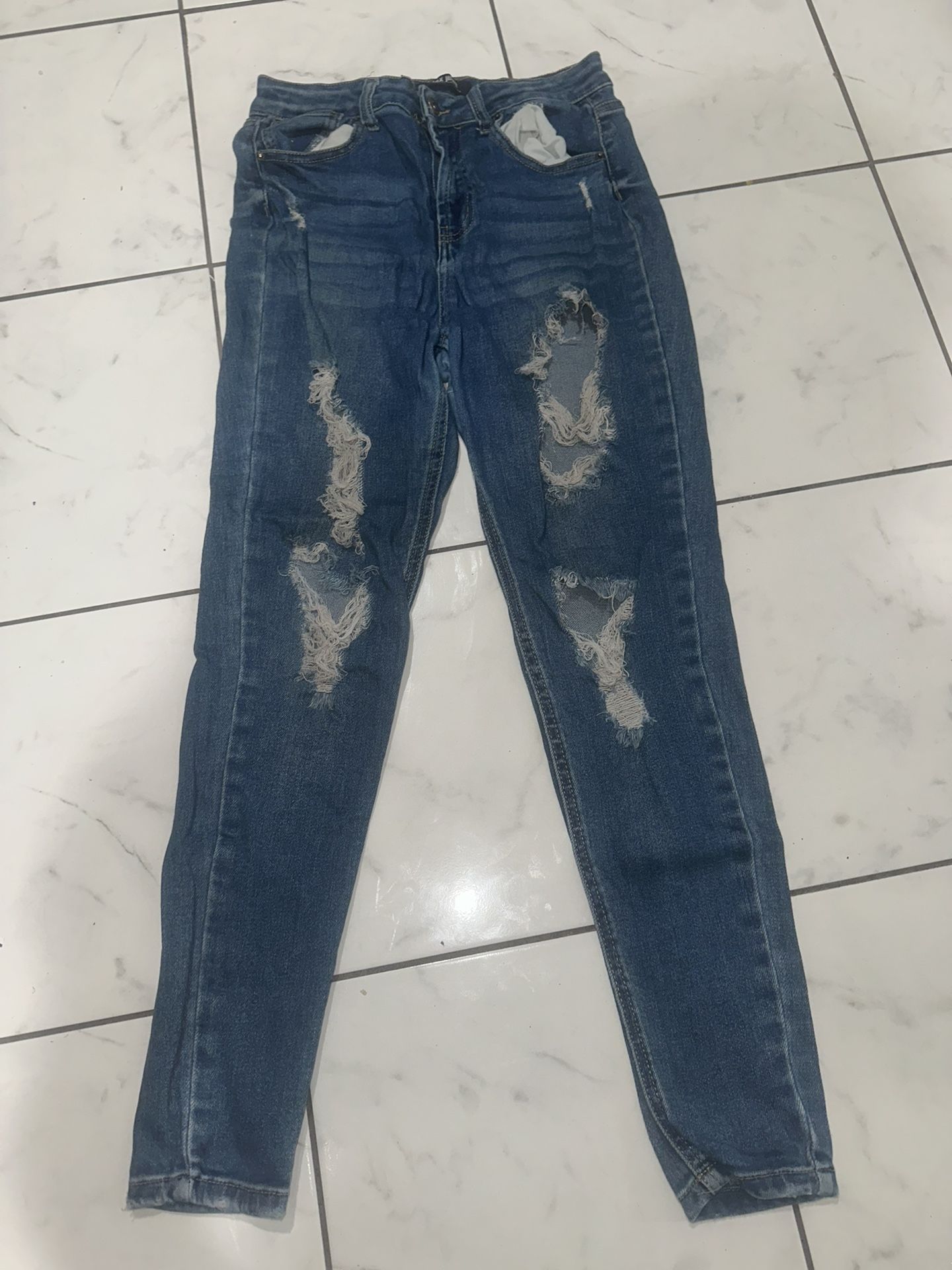 Wax Jean Los Angeles Blue Distressed Skinny Jeans - Women's Size 9/29