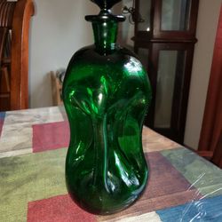 Vintage Dark Green Liquor Bottle