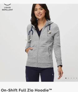 Figs On Shift Full Zip Hoodie Light Grey