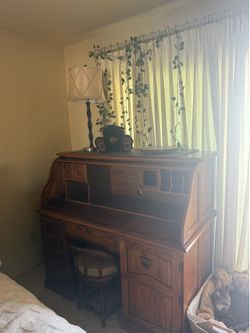 Wood Roll Top Desk