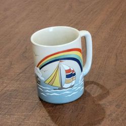 Vintage Otagiri Coffee Mug Tea Cup Rainbow Sailboat. Pre-owned, very 
good  shape, no chips or cracks