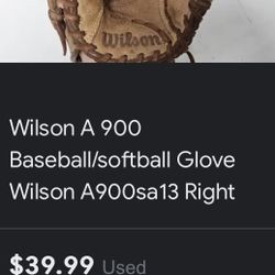 Wilson Glove Softball/basseball 