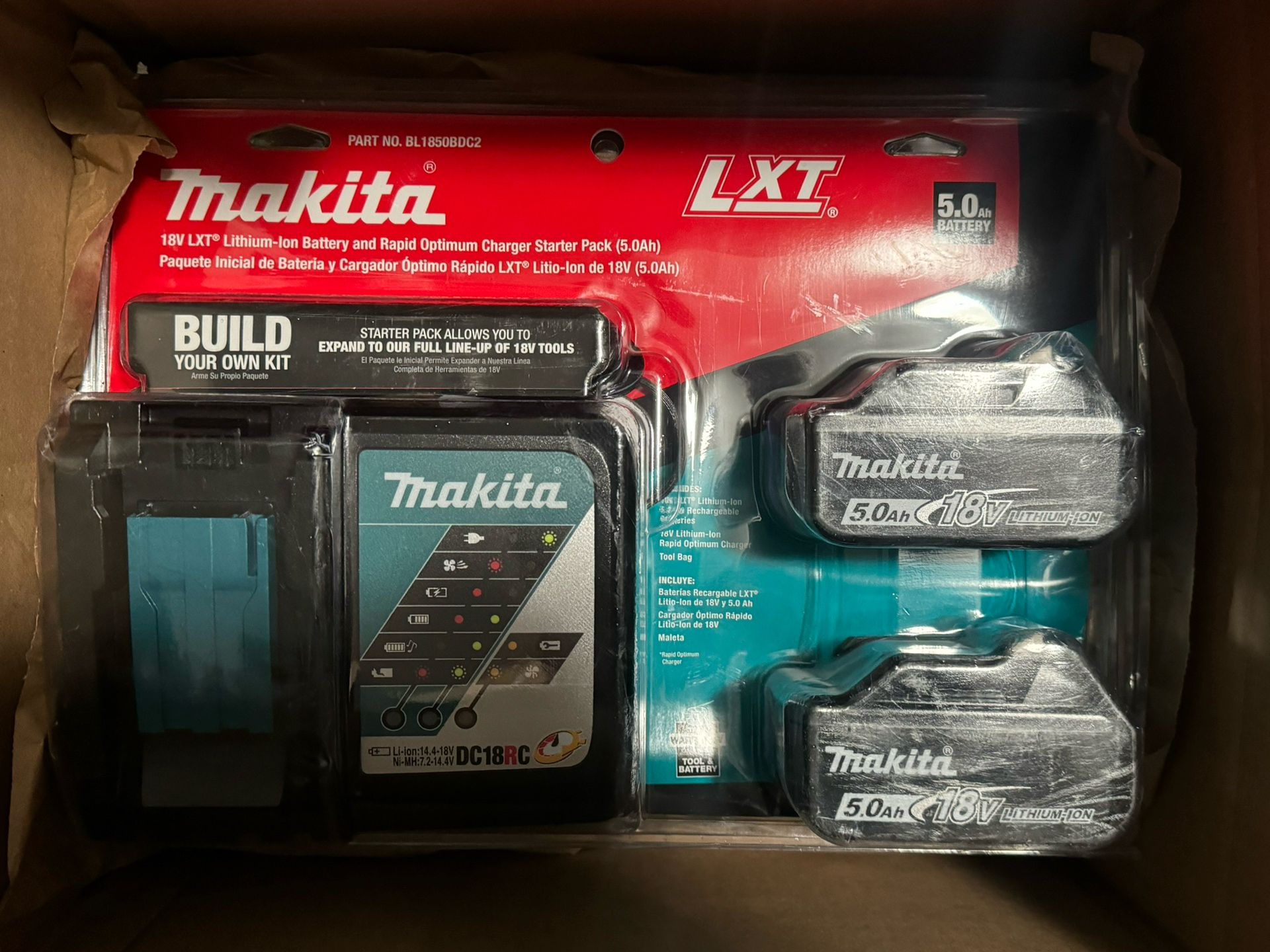Makita 18V LXT Lithium-Ion Battery and Rapid Optimum Charger Starter Pack (5.0Ah)