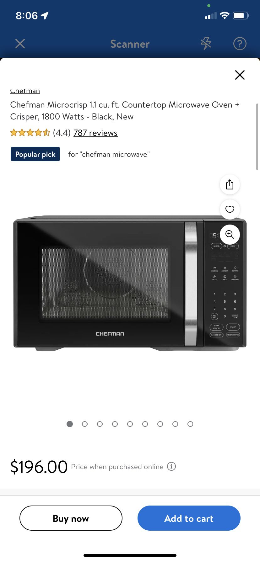 *brand new* Chefman Microcrisp 1 cu. ft. Countertop Microwave Oven + Crisper, 1800 Watts - Black,