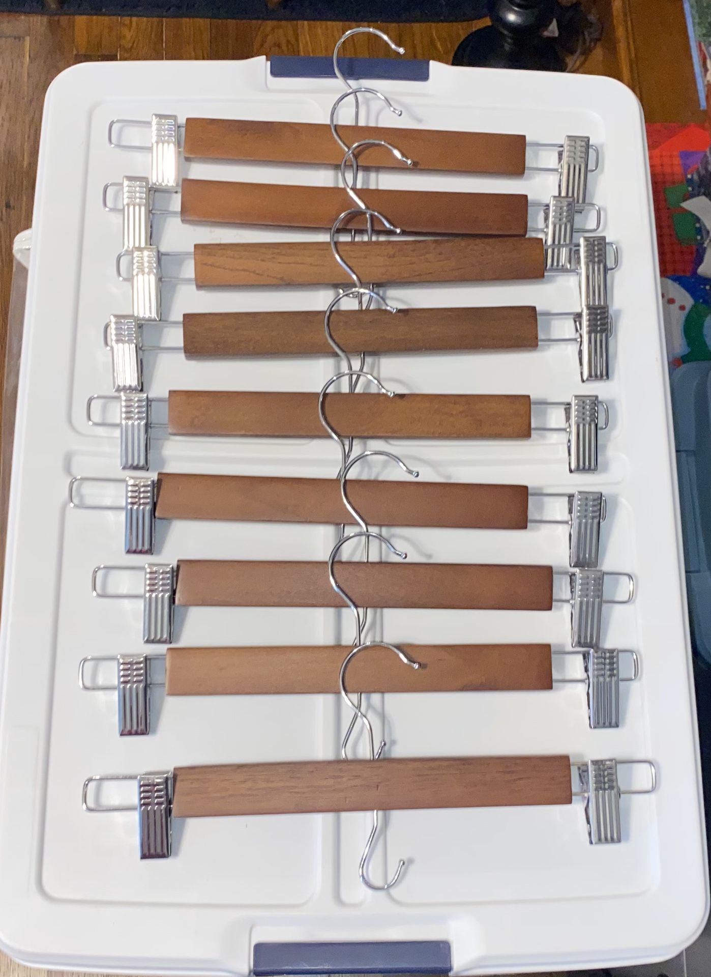 Better Homes & Gardens Walnut Finish Solid Wood Pant & Skirt Hangers,9 Pack $10 for bundle 