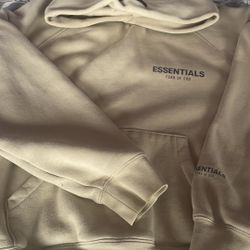 Essential Fear Of God Beige Hoodie