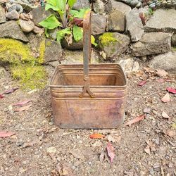 Vintage Copper And Steel Storage Bin / Planter Box