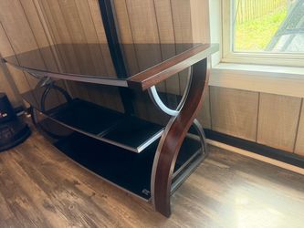3-Tier Glass and Wood TV Stand