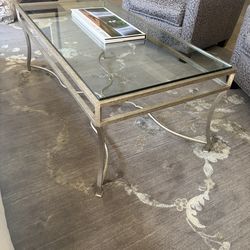 Metal and glass cocktail table
