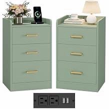 2 side table olive green