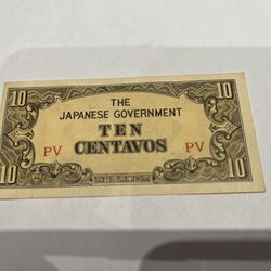 Japanese Ten Centavos Money Banknote 