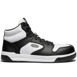 KEEN Utility Overton Mid Men's 12 EE White/Black Safety Toe Work Shoes MSRP $145