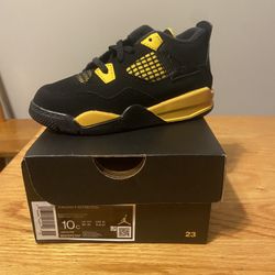 New Air Jordan 4 Retro Toddler – Black/Yellow (Size 10C)