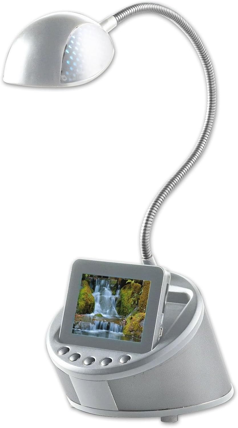 Zeus Digital Photo Frame Silver Lamp